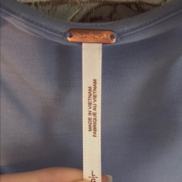 Free People Blue Ruffle Top - Picture 2 of 4